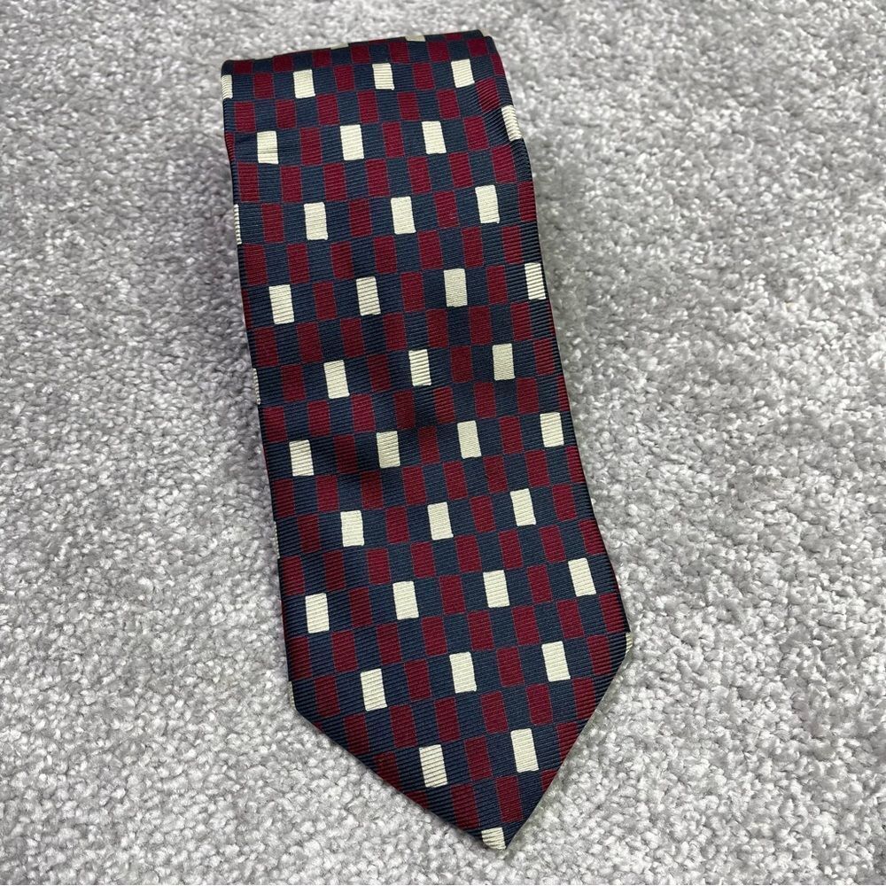 Brooks Brothers Silk Tie Red Blue Cream Business Office
